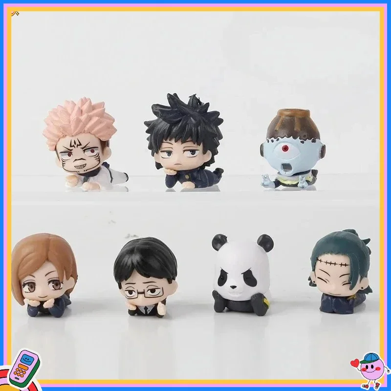 7 estilo deitado estilo anime mini figura brinquedos mini bonito estátua pvc estatueta brinquedos colecionáveis modelo boneca estátua criativa