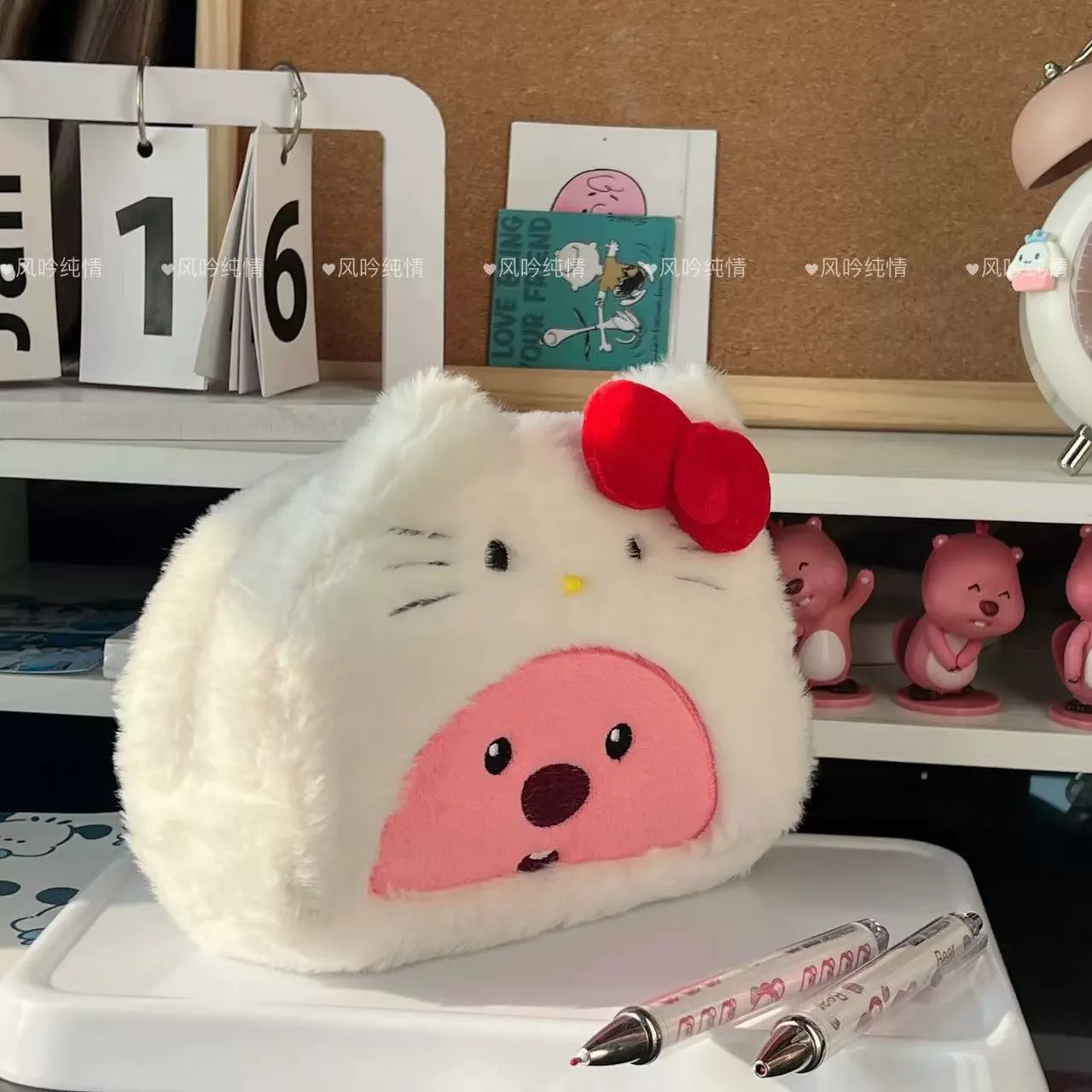 

Miniso Loopy Plush Bag Kawaii Cross Dressing Pencil Case Cute Cartoon Storage Portable High-Capacity Makeup Bag Exquisite Gifts