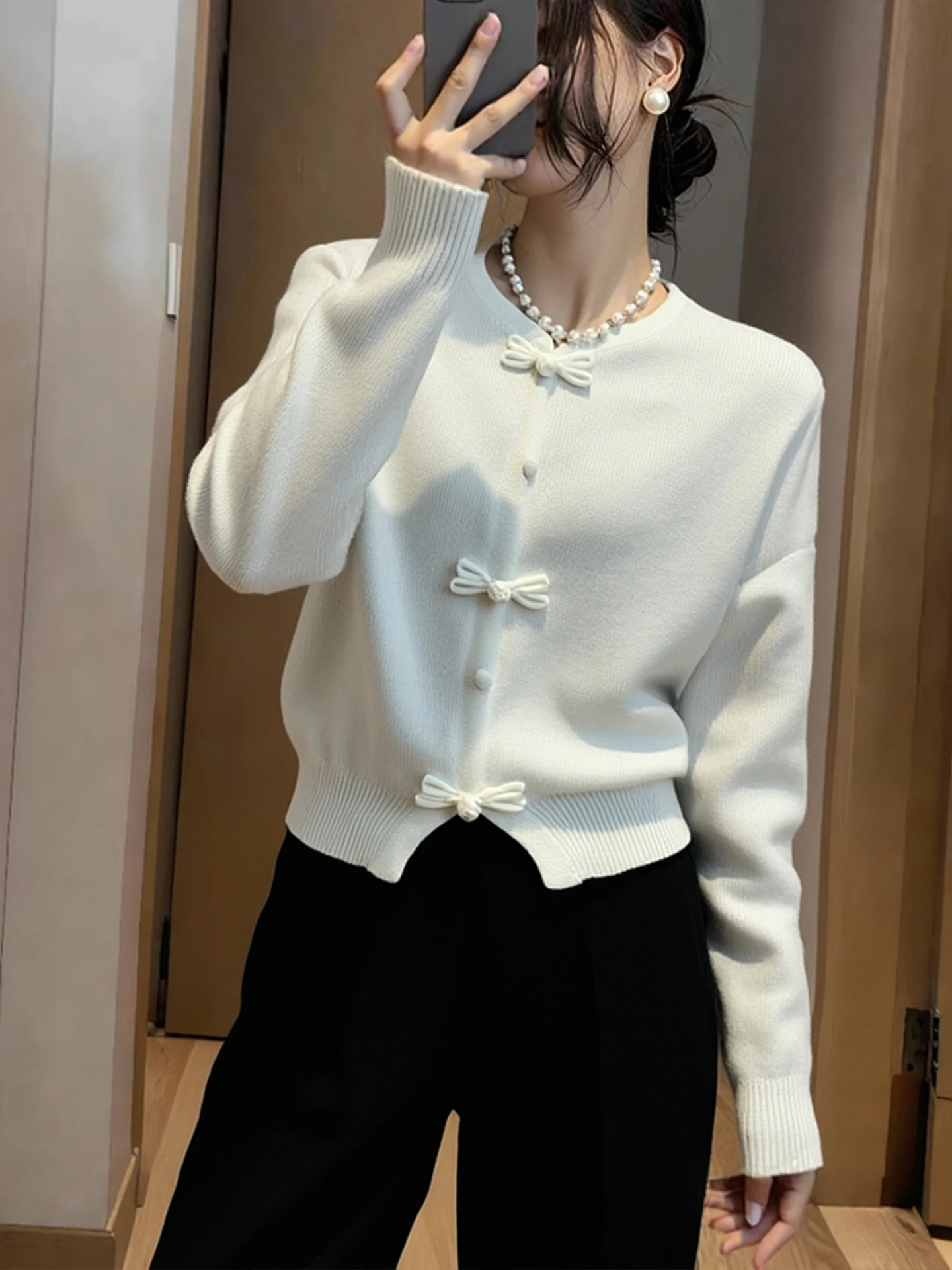 신상 중국 스타일 다용도 루즈 얀다이드 롱 스웨터 카메레 니트웨어 부드러운 울 속옷 젊은 여성용 겨울 2025