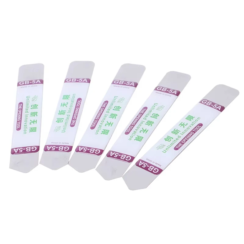 2/5 piezas de espátula plana de acero inoxidable con hoja suave, herramienta de apertura para reparar pantallas y baterías de celulares y tablets 6