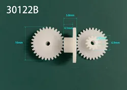 30122B 30122B Thick 30122B Shaft 0.5M Plastic POM Gear Diameter 16mm 30 Teeth 12 Teeth Double Layer Gear Toy Parts Accessories
