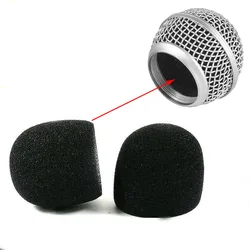 Funda protectora de espuma interior para micrófono, cubierta de esponja para parabrisas de estudio, Shure SM58, SLX24, PGX24, PG58, BETA58A, 2 piezas