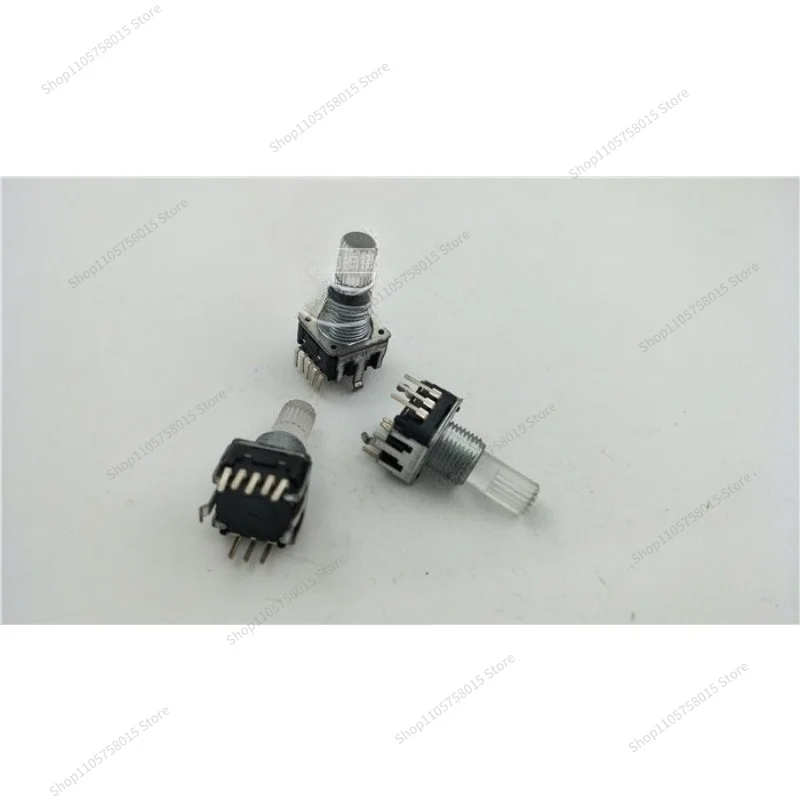 ForEC12 with press switch encoder, white handle LED light, step 24 points, handle length 17MM flower 5 feet + 3 feet