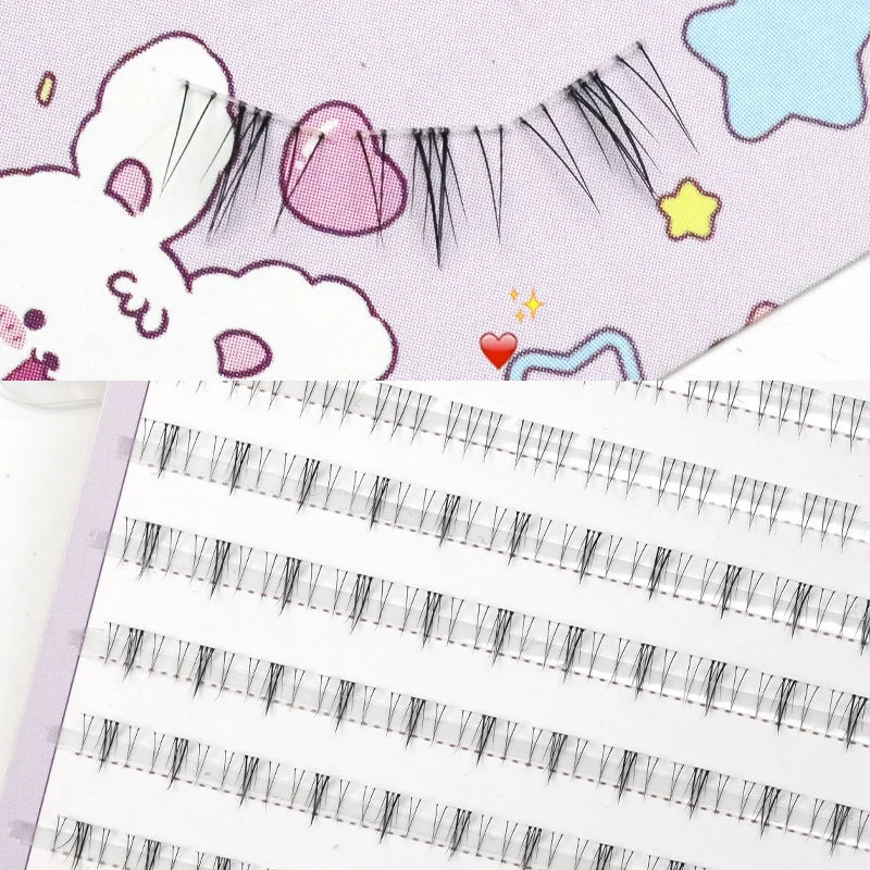 Faux cils inférieurs à l\'air, nickel é, segmenté, naturel, sous les cils, manga, astronomique, maquillage, 5-7mm, DON10 rangées