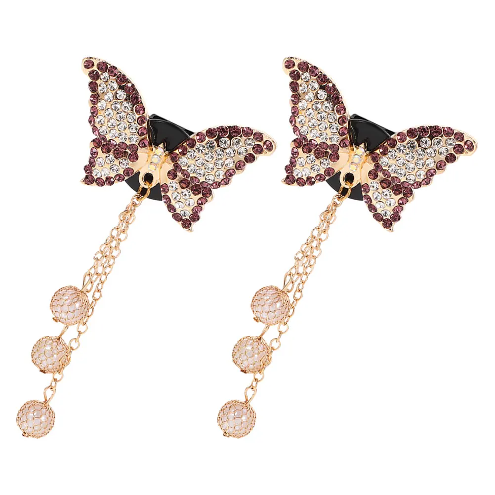 

2Pcs Car Air Freshener Aromatherapy Vent Clips Butterfly Rhinestone Car Diffuser Clip Conditioning Outlet Clamp