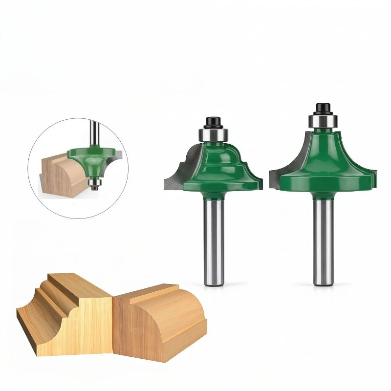 2Pcs Green Minzai Router Bit Set Frame Line Trimming Cutter Woodworking Tool for Trimmer Engraving Machine