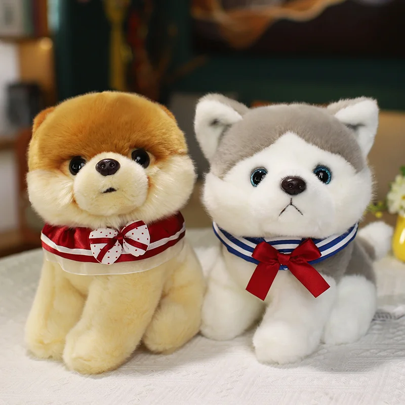 

25cm Lovely Husky Poodle Pomeranian Plush Toys Kawaii Pet Dogs Stuffed Soft Animal Dolls Girls Children's Birthday Gifts