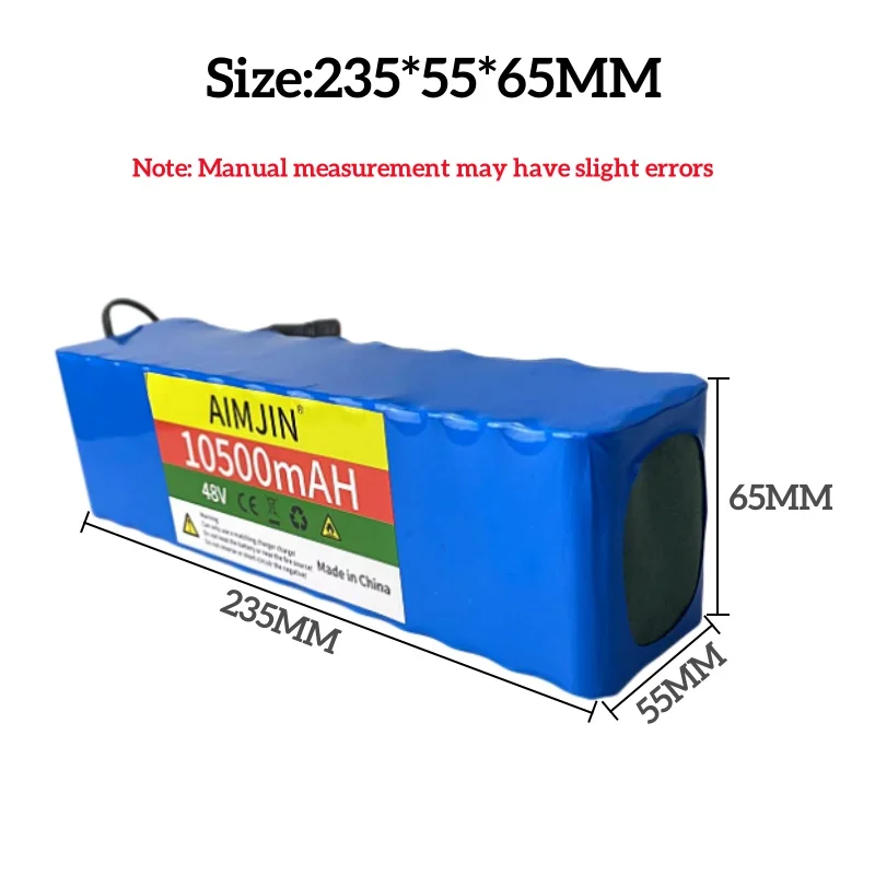100% Original 48V 10.5Ah 1000w 13S3P 10500mah Lithium Ion Battery 54.6v Lithium Ion Battery Electric Scooter with BMS + Charger image 3