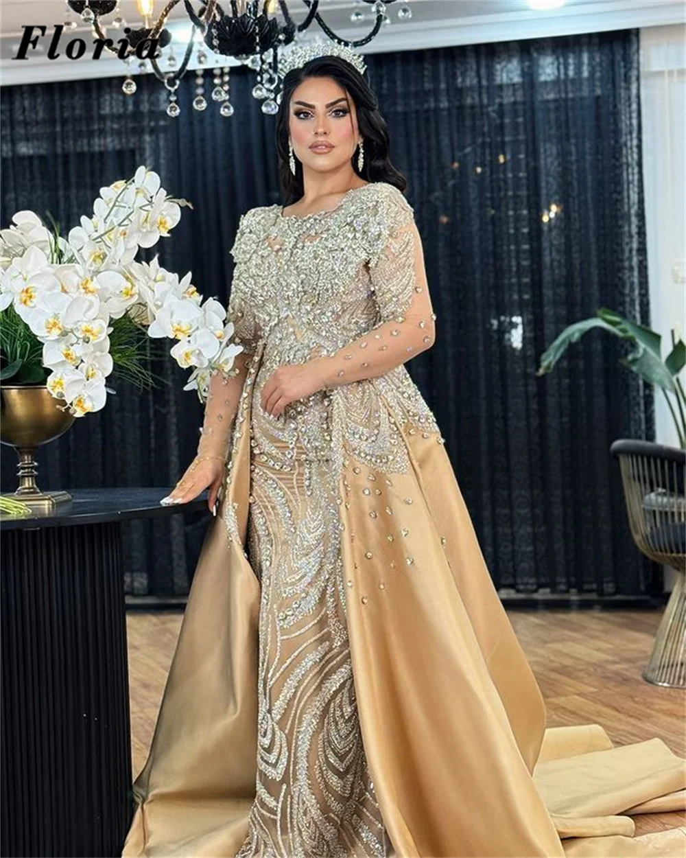 

2025 Customized Beading Party Dresses For Weddings Vestidos De Fiesta Two Pieces Evening Dress Birthday Graduation Prom Dress