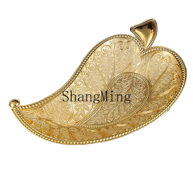 

DSA Metal Leaf Snack Plate Simple Handmade Creative Snack Plate Home Storage Decorative Fruit Plate