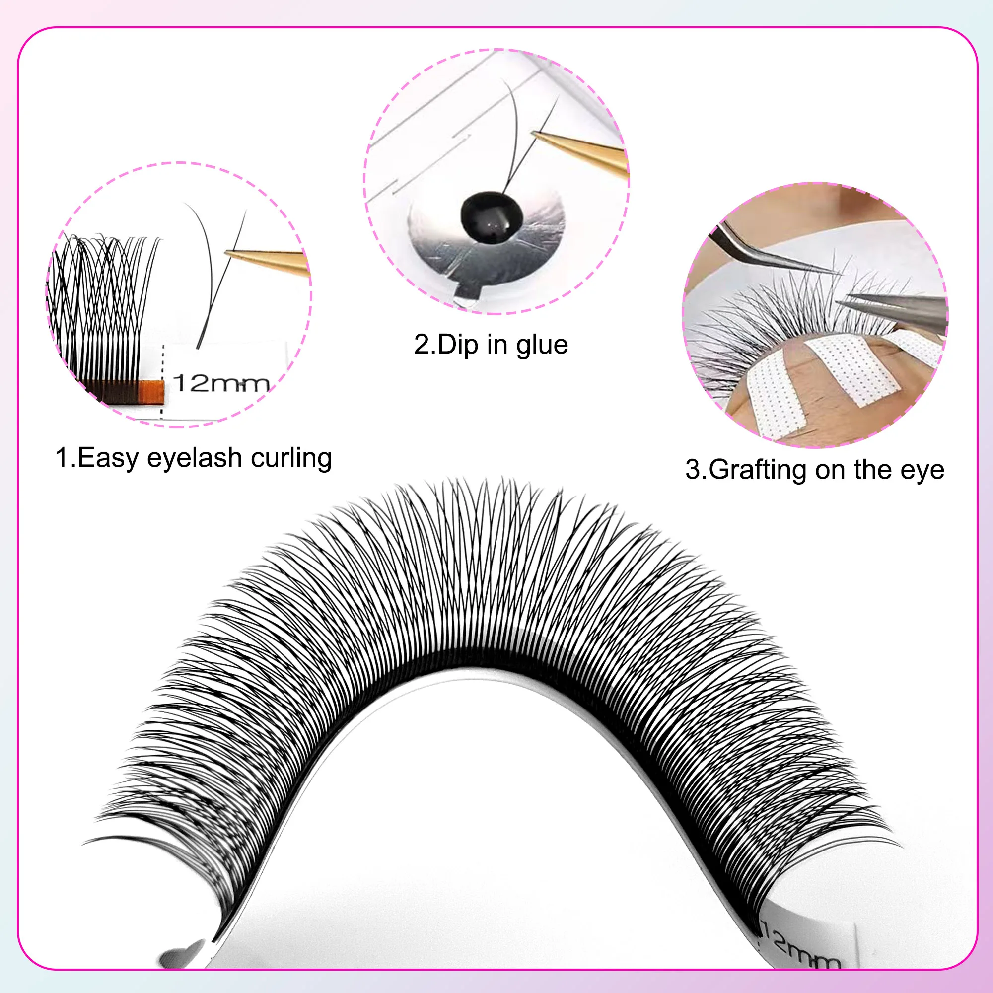 CoMango 1D Y Shape Lash Single&Mix 8-15mm Natural Soft Y Style Wygodne przedłużanie sztucznych rzęs