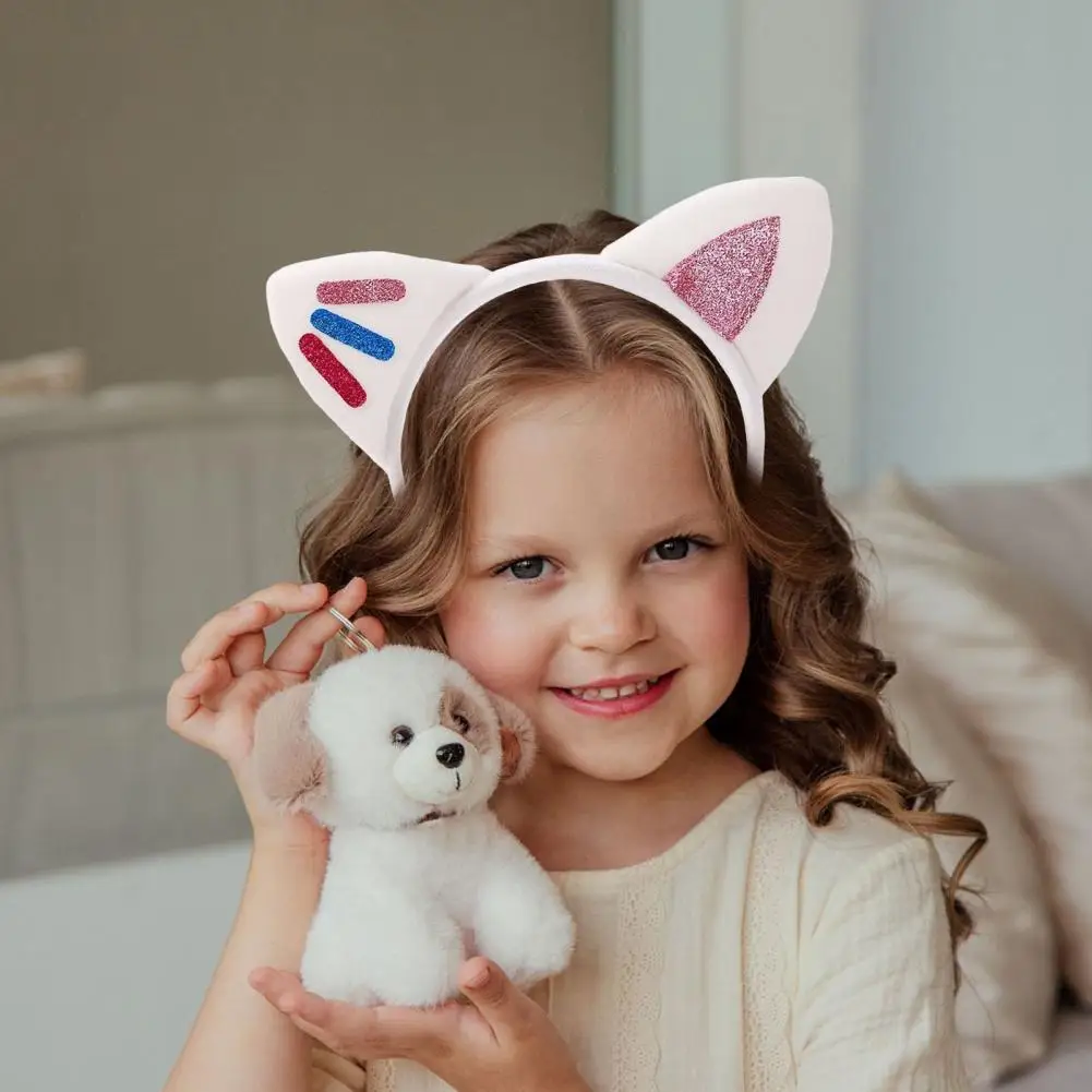 Cat Ears Hair Hoop Plush Sequins Cat Party Decoration Hairband Birthday Party Supplies Versatile Accessories Кошачьи Уши 고양이 귀끈