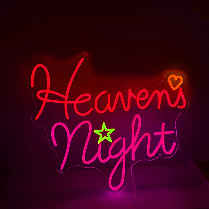 Imagem -03 - Heavens Night Custom Neon Sign Luz Led Decoração de Arte da Parede do Quarto Presente de Natal Decoração de Parede do Quarto para o Natal