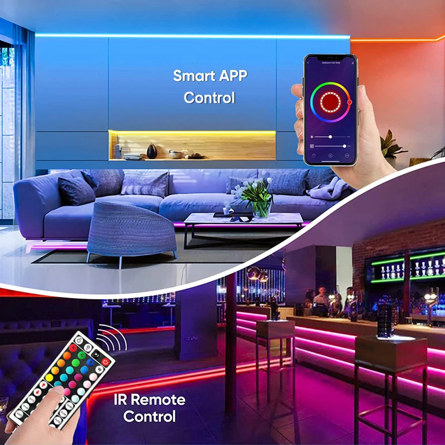 DC5V RGB Neon LED Strip Bluetooth App with 44key Remote Waterproof Neon Strip Light RGB Strip for TV Home Outdoor Decor Lighting