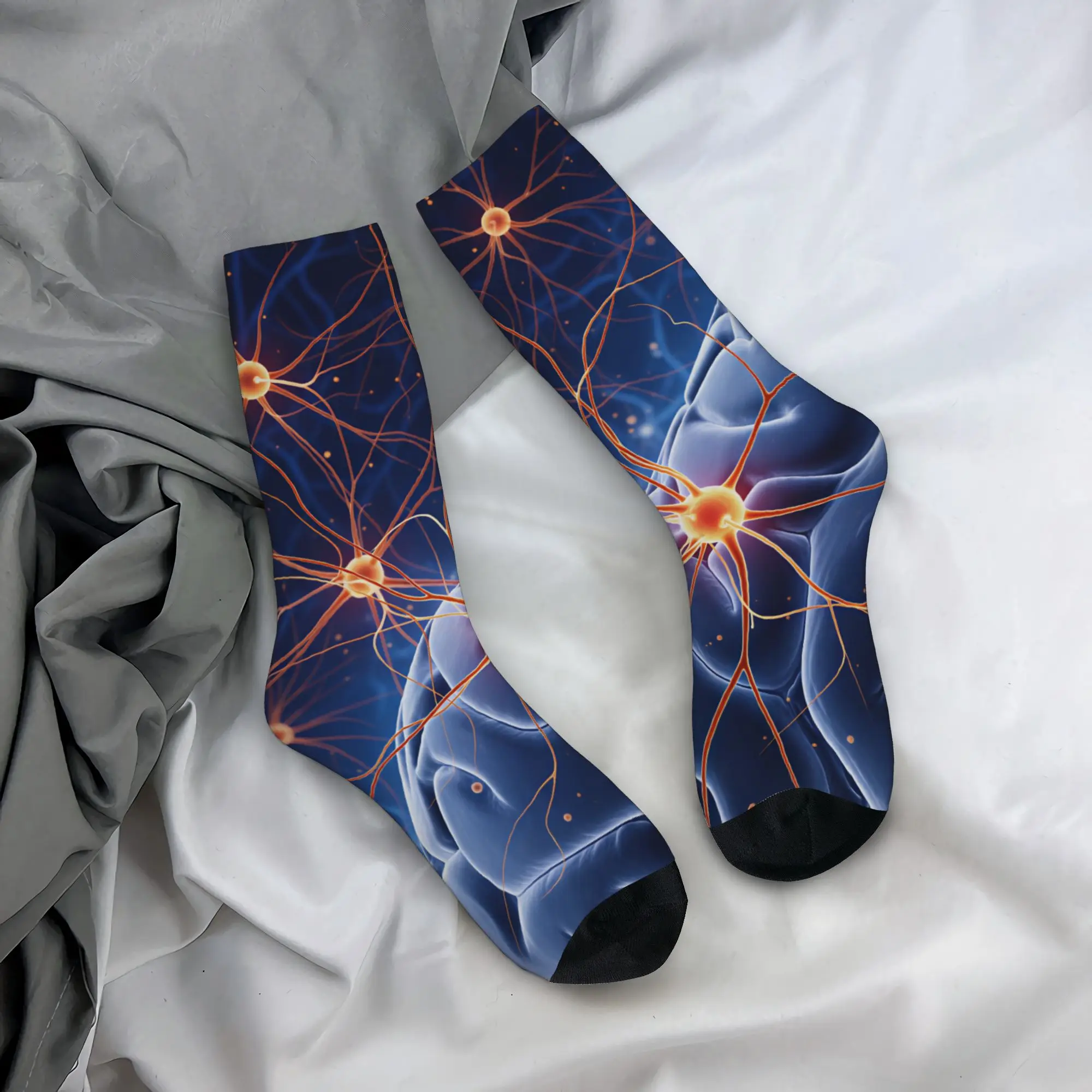 Neuro Brain Time! Let's Have Some Synapse Fun  Socks  Graphic Stockings Non Slip Women Men Socks Quality Autumn Trendy Socks