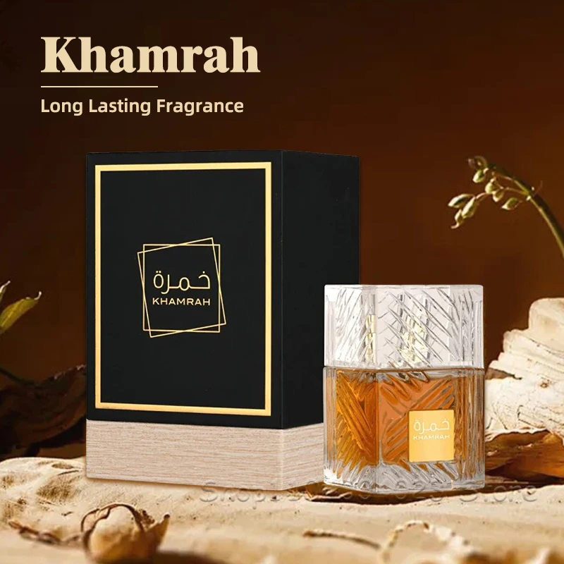 Lattafa perfumes khamrah para unissex eau de parfum spray original emirados árabes unidos perfume árabe para mulher para homem 100 ml