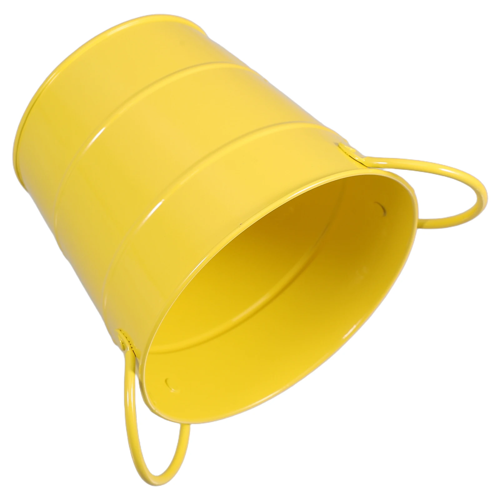 

Mini Trash Can Office Desktop Bucket Iron Storage Holder Flower Pot Pen Garbage Bin Black Small Pail Handle Kitchen Bedroom