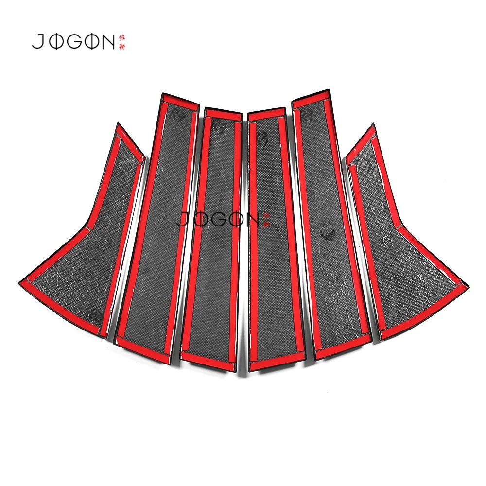 6 uds fibra de carbono Exterior ventana de coche Pilar B Panel de moldura cubierta protectora embellecedora para Acura Integra tipo S A-Spec 2023-2025