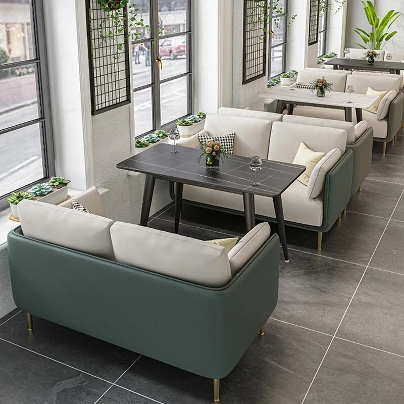 

Light luxury cafe milk tea shop leisure sofa sales office shop negotiation small sofa bar clear bar booth sofa