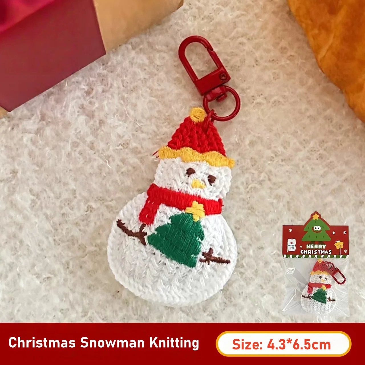 زينة عيد الميلاد متماسكة صديقة للبيئة، زخارف معلقة سانتا كلوز الصغيرة، سلاسل المفاتيح ديكور الحقيبة