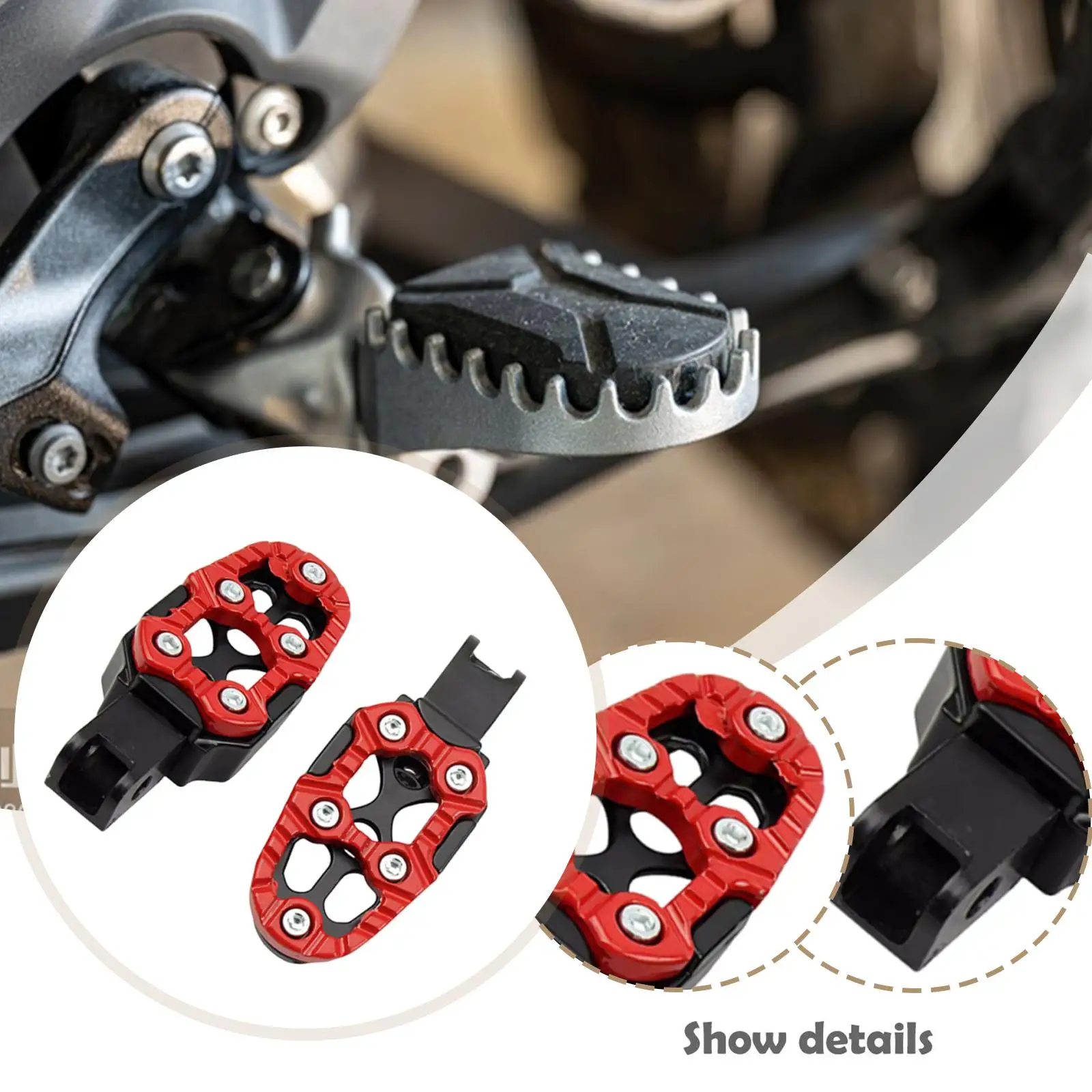 Generic دراجة نارية أوتاد القدم تعديل سهلة التركيب سبائك الألومنيوم تنوعا دراجة نارية مساند القدم دواسات القدم مساند القدم