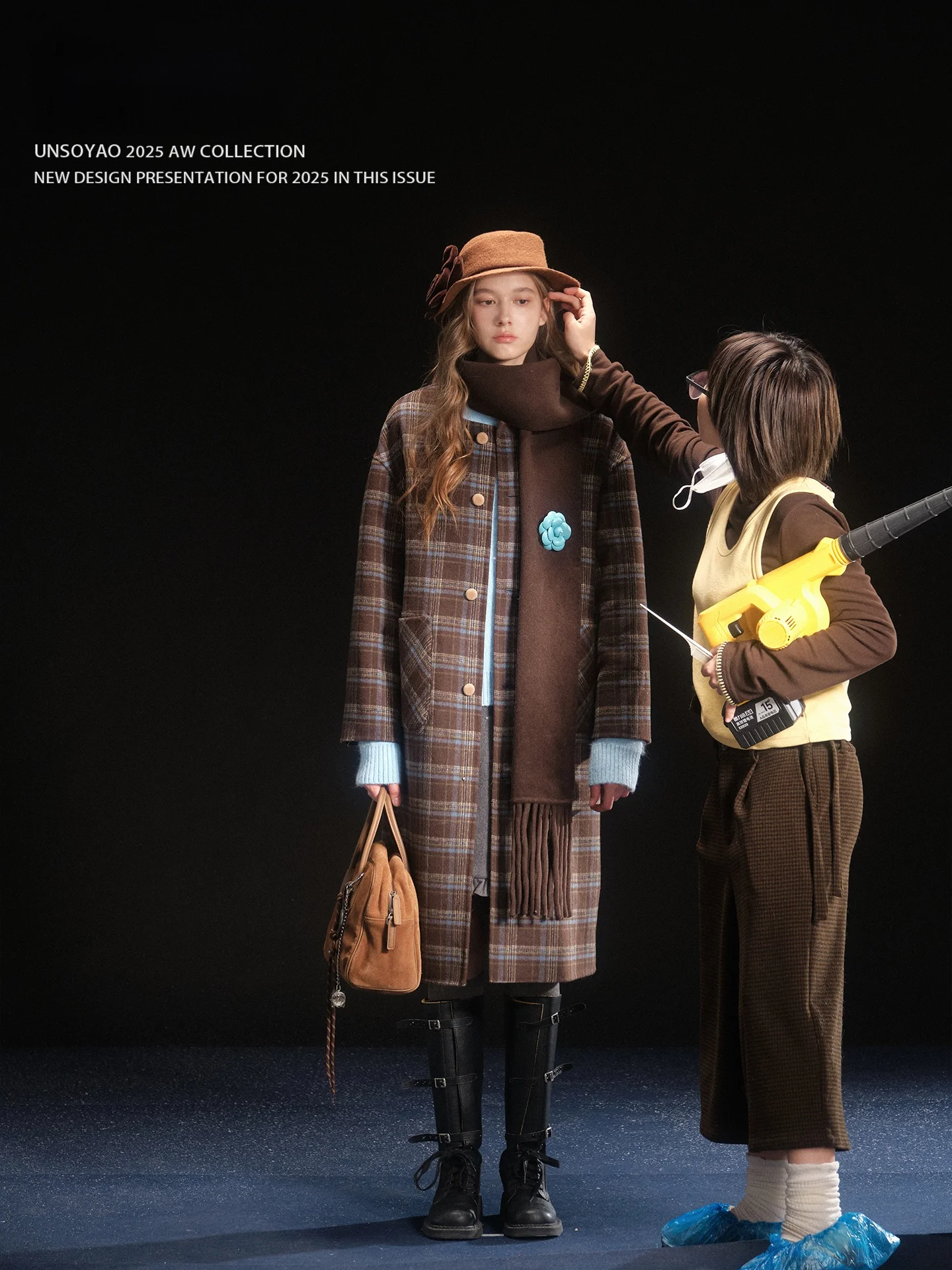 

Двусторонний шерстяной шарф в клетку ручной работы Wior Newton Academic Sle, женское пальто с длинными рукавами, круглым вырезом, средней длины, зимнее