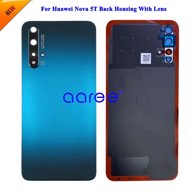 Grade AAA Back Cover with Camera Lens For Huawei Nova 5T Back Housing Back Cover Door with Adhesive