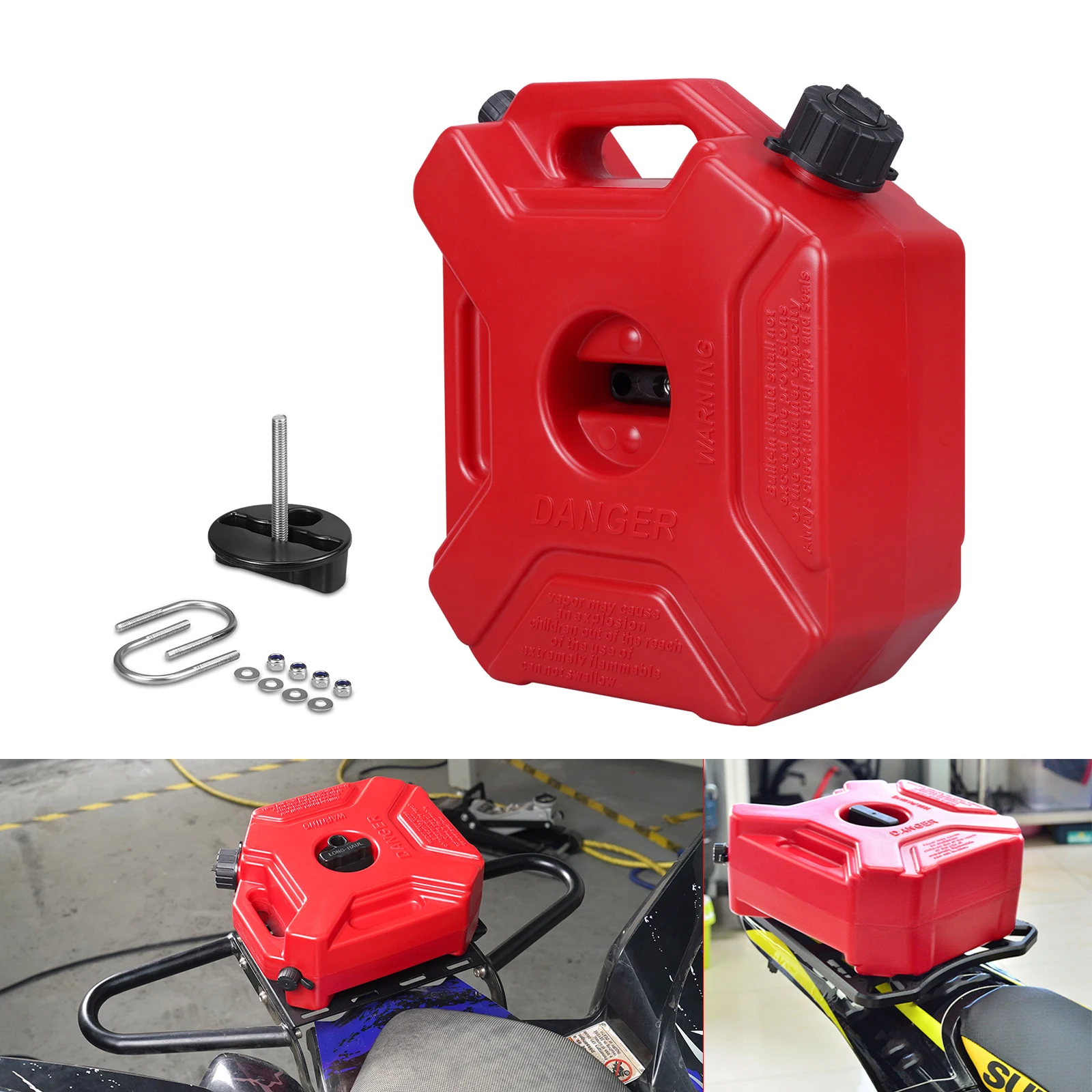 Universal Motorcycle Long Haul 5L Fuel Tank for BMW Suzuki Kawasaki KTM ADV Enduro Off-Road 1.3 Gal Oil Gas Portable Jerrycan