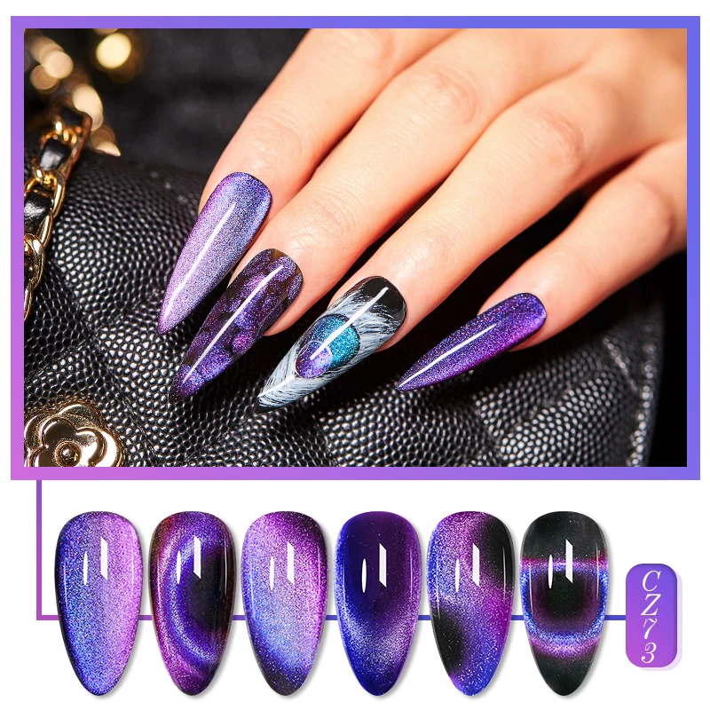 MEET ACROSS 8ML Cat Eye UV LED Gel Nail Art Design Manicure Soak Off Enamel 9D Cat Eyes Magnetic Gel Polish Gel Nail Polish