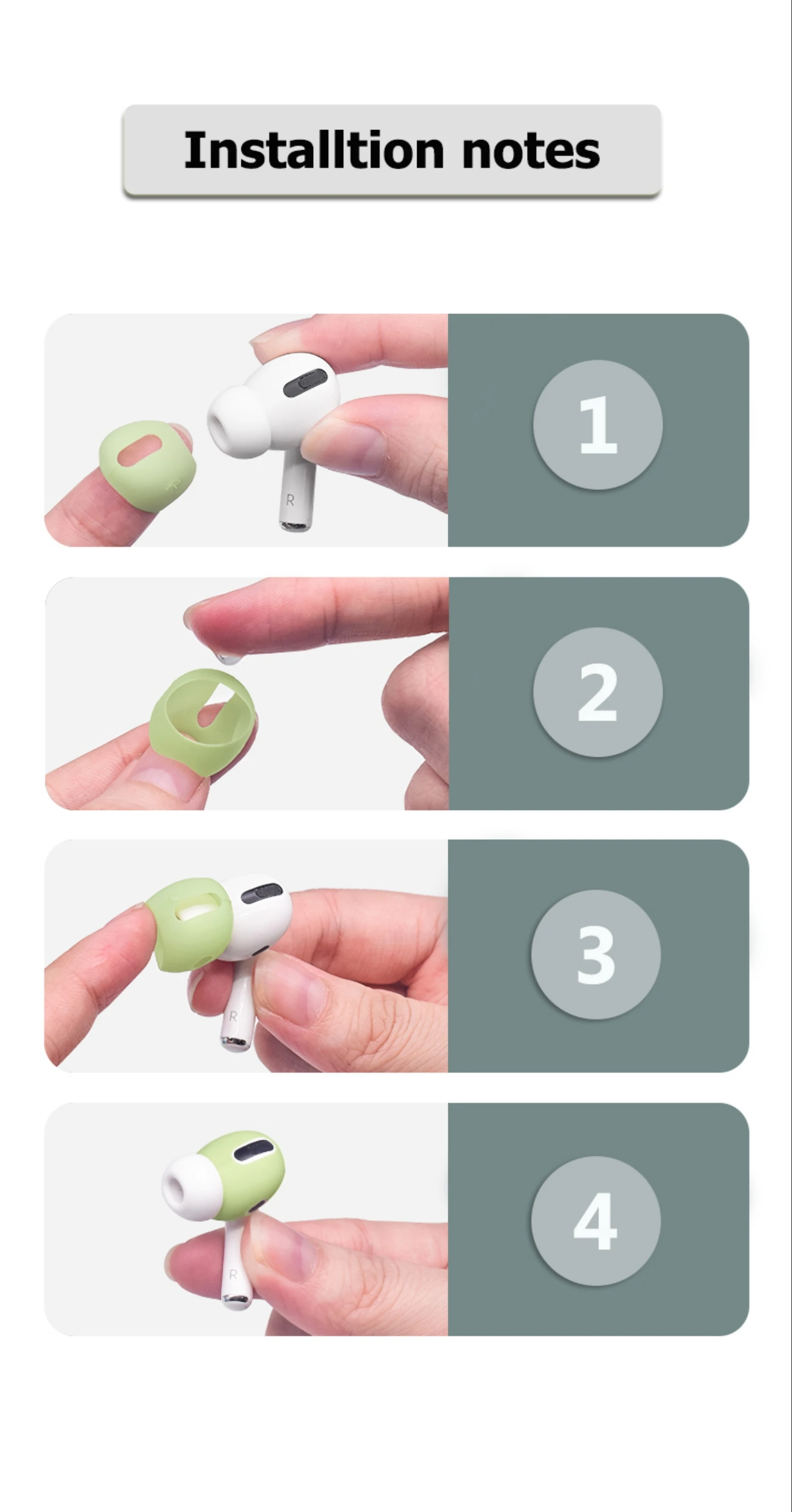 For Airpods Pro Silicone Skin Cover EarTips Earpads For Air Pods Ear Tips Buds Earphone Wireless Bluetooth Accessory Case