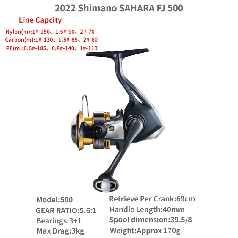 2022 SHIMANO SAHARA FJ 500 1000 C2000S C2000SHG 2500 2500SHG C3000