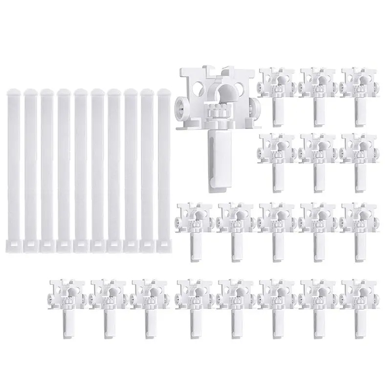 A04G-Vertical Blind Repair Carrier With Stem Vertical Blinds Repair Kit White Blinds Replacement Parts 40Pcs