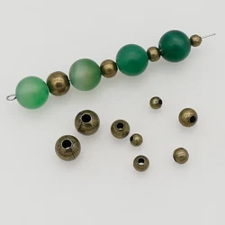 200/100pcs Vintage Antique Bronze Round Charm Metal Beads 4mm 5mm 6mm 8mm Iron Ball Spacer Beads DIY Jewelry Making Accessories
