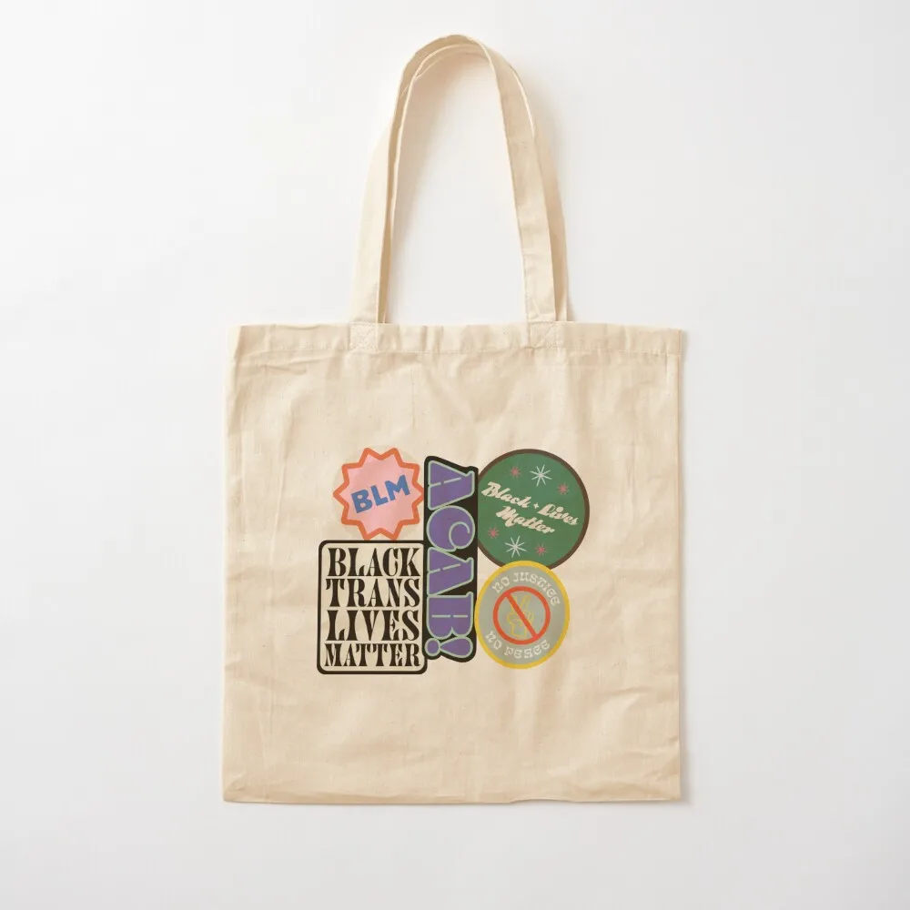 BLM Sticker Set (ALL PROFITS DONATED) Tote Bag custom canvas bag Lady bag Shopper