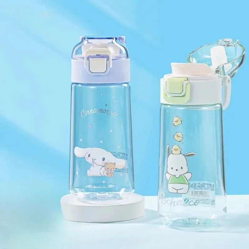 MINISO My Melody 620ML Drinking Cup Kawaii Pochacco Portable Sealed Water Bottle Cartoon Cinnamoroll Drink Directly Water Cup