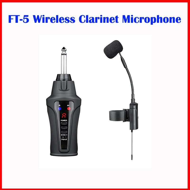 ACEMIC FT-5 Clarinet Microphone UHF Wireless Gooseneck Mic Instrument Pick Up Receiver And Transmitter System For Clarinet