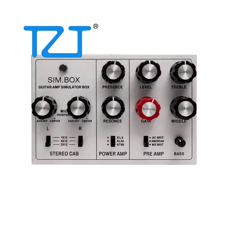TZT White SIM BOX Electric Guitar Amp Simulator Box Cabinet Simulator DI Box Stomp Box Effect Pedal