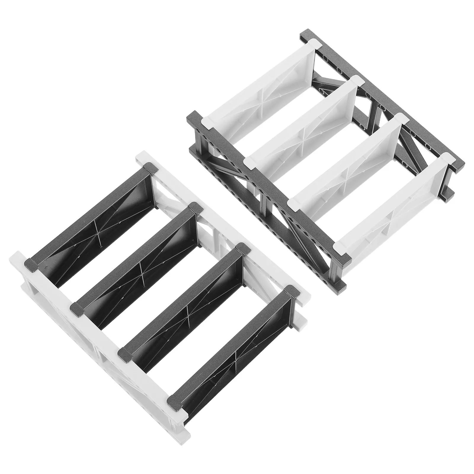 

2Pcs Dollhouse Storage Organizer Miniature Plastic Warehouse Rack Tiny Bookshelf Display Unit for Kids Setup Dollhouse Bookcase