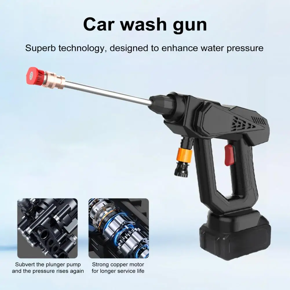 Car Wash Gun Cordless Pressure Washer Electric Car Washing Machine Rechargeable 300W High Power Cleaner Handheld Pressure Washer