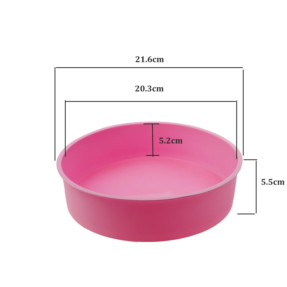 1PCS 8-Inch Baking Tray Round Rainbow Pastry Cake Silicone Mold DIY Kitchen Baking Appliances Cake Mold Mousse