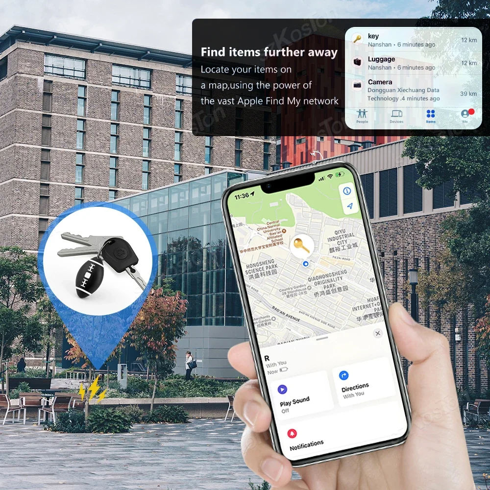 Rugby Mini GPS Tracker Global Anti-lost Alarm Locator For iOS Find My App Key Finder Car Pet Smart Tag for iPhone iTag
