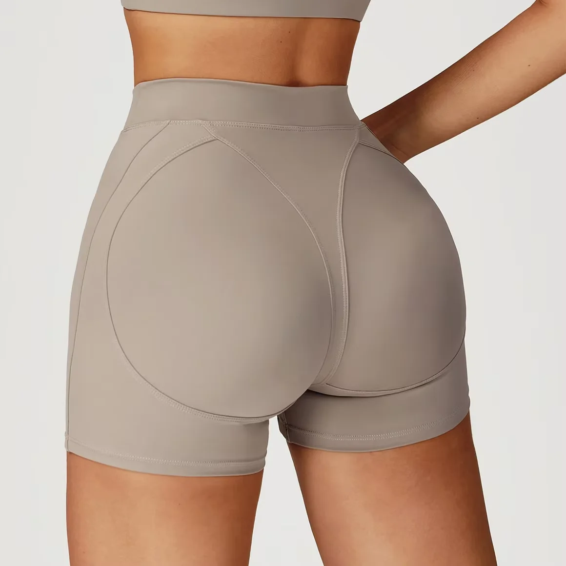 

Women's High Waist Tummy Control Yoga Shorts Solid Drawstring Naked Feel Sports for Workout Running Fitness