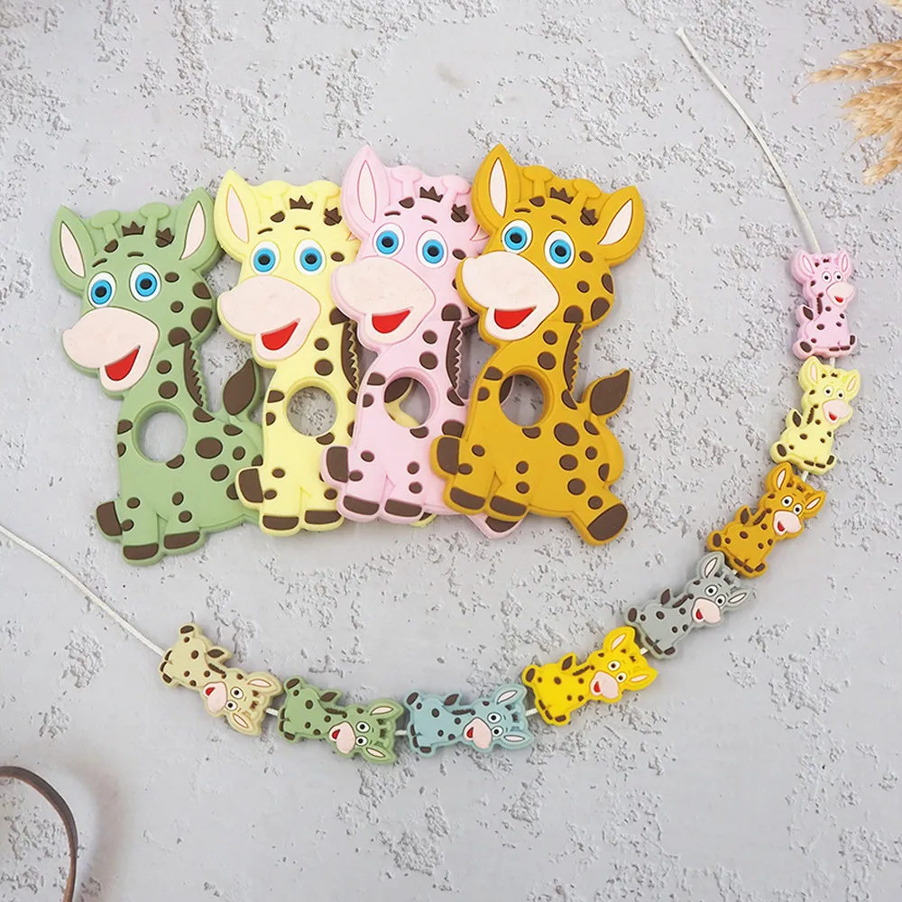 

Chenkai 10pcs Giraffe Silicone Teethers BPA Free DIY Baby Chewing Pendant Nursing Sensory Teething Pacifier Dummy Jewelry Toys