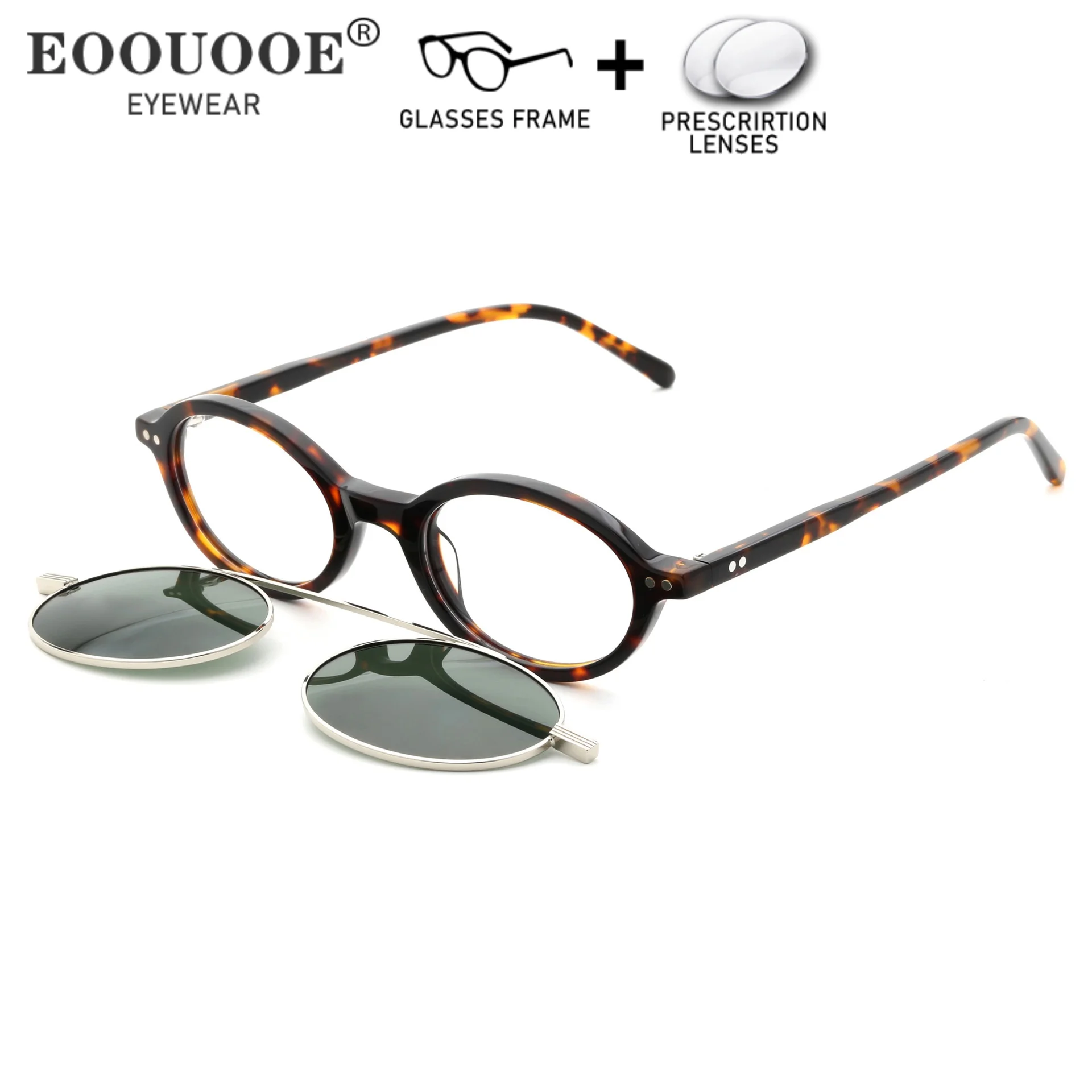 

Women Polarized Clip Sunglasses With Prescription Lenses Optical Myopia Hyperopia Magnetic Attraction Sun Eyewear