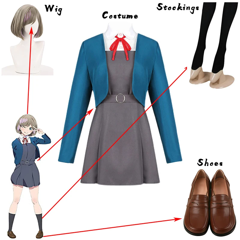 Anime Love Live SuperStar Cosplay Costume Shibuya Kanon Arashi Chisato Heanna Sumire Tang Ke Ke Hazuki Ren School Uniform Dress