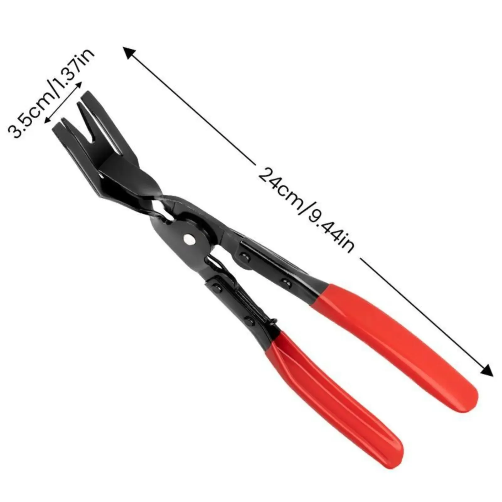 Car Panel Trim Removal Tool, Interior Clip Plier with Red Non-Slip Handle, Door Upholstery and Dashboard Fastener Remover
