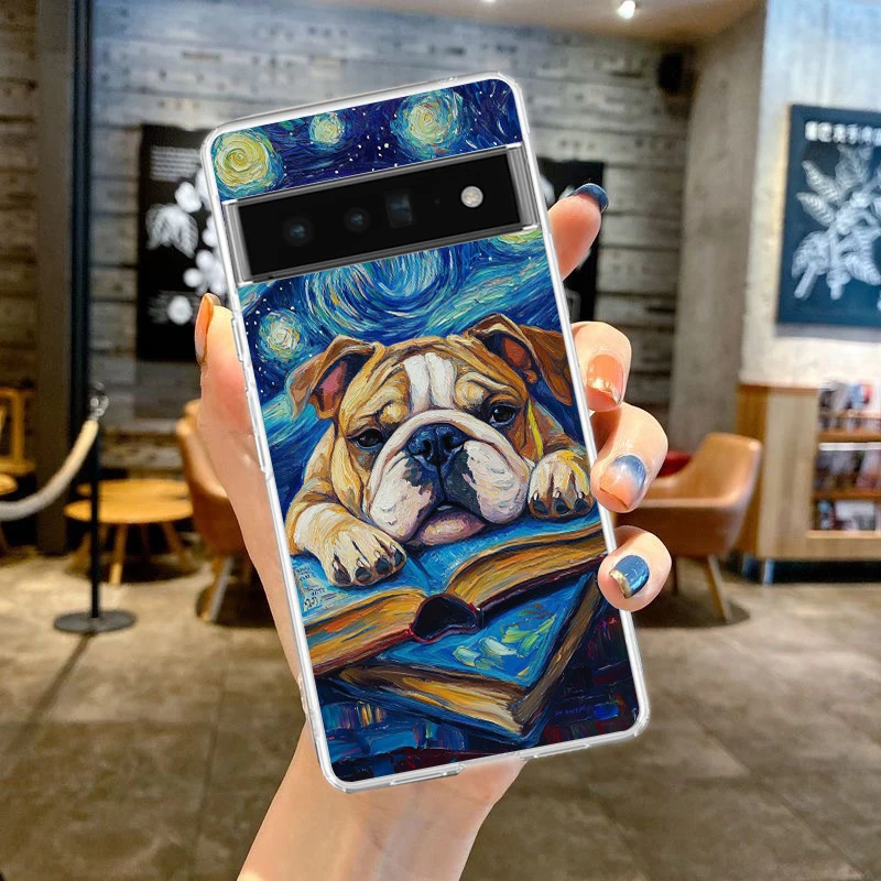 حافظة لهاتف جوجل بيكسل 9 8 7 برو 8A 7A 6A 6 Pro XL 5 4 5A 4A 3A 5G غطاء شفاف من البولي يوريثان الناعم على شكل حيوان أسود الصلصال عن قرب