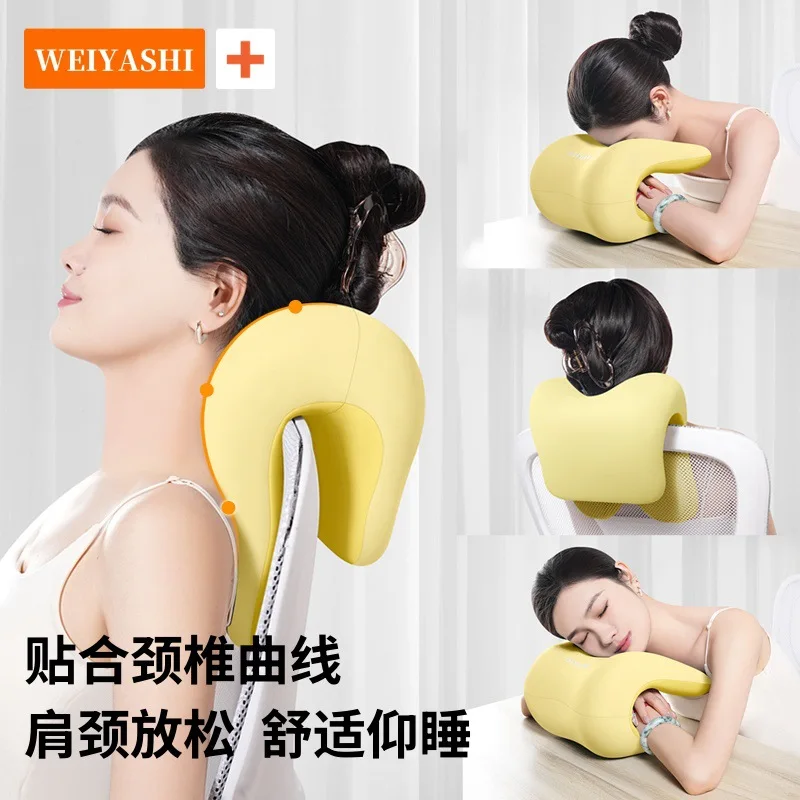 High-Back Office Chair Neck Pillow Extra Height Headrest & Prone Nap Cushion Ergonomic Memory Foam Support