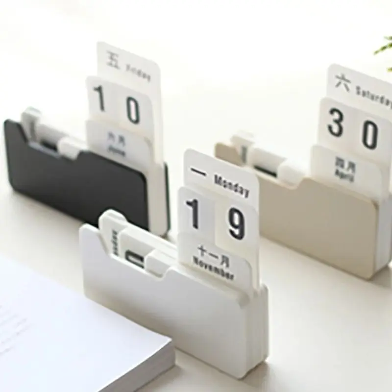 PP Perpetual Calendar Desktop DIY Calendar Cute Art Crafts Home Office School Desk Decoration Plan Exam Countdown Creative Gift