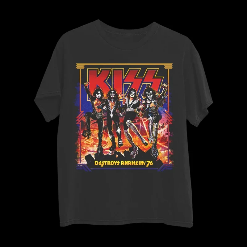 Kiss Rock T‑Shirt Unisex Short Sleeve Casual Top Classic Rock Music Fan Art Print Ideal for Fashion Lovers and Rock Fans